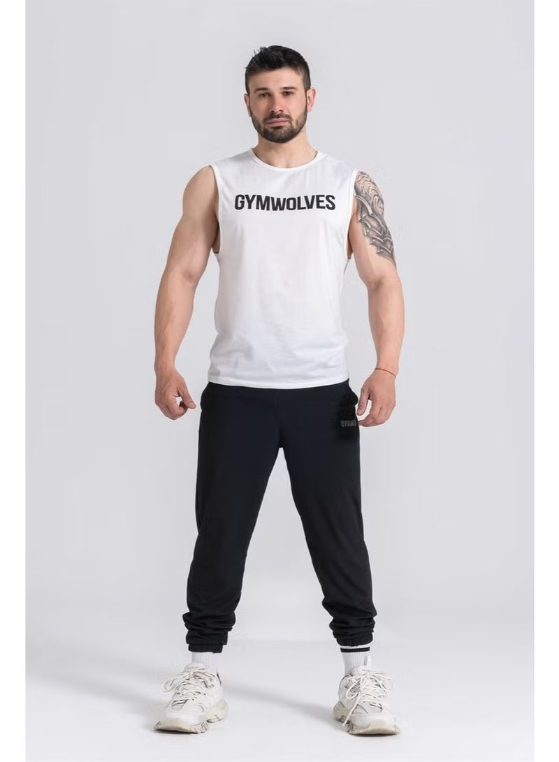 Gymwolves تي شيرت رجالي بدون أكمام | تي شيرت رياضي رجالي | قميص تمرين - Image 4